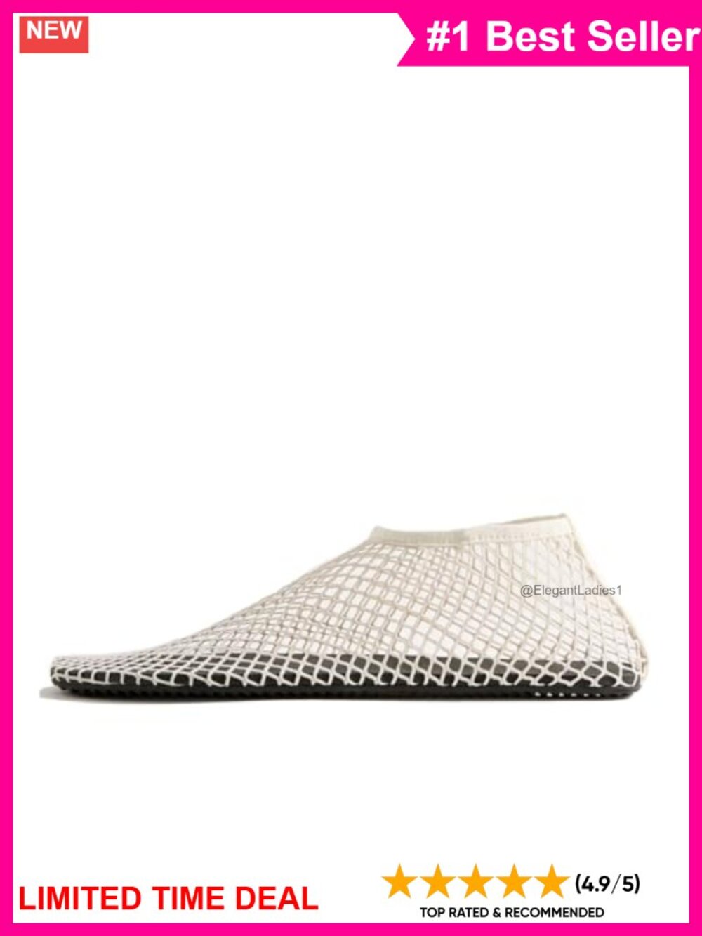 Stretch Mesh Ballet Flats Square Toe Ankle Strap Slip-On Casual Office